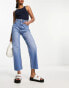 Фото #3 товара ASOS DESIGN cropped comfort stretch straight leg jean in mid blue