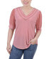 Фото #1 товара Petite Size Short Puff Sleeve V-neck Top