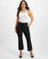 Фото #1 товара Petite Button-Front High-Rise Cropped Sailor Pants, Created for Macy's