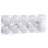 Christmas Baubles White Silver Plastic Fabric Sequins 6 x 6 x 6 cm (10 Units)
