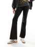 ONLY Tall flared trousers in black pinstripe