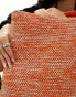 South Beach straw woven shoulder tote bag in orange marl