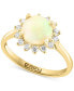 ფოტო #1 პროდუქტის EFFY® Ethiopian Opal (1-1/10 ct. t.w.) & Diamond (1/5 ct. t.w.) Halo Ring in 14k Gold