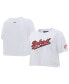 Фото #1 товара Women's White Detroit Red Wings Boxy Script Tail Cropped T-shirt
