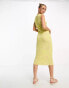 Vero Moda abstract midi dress in lime Зеленый, XS - EU 34 - фото #2