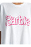 XSIDE Bisiklet Yaka Barbie Baskılı Kısa Kollu Kadın Tişört LCW