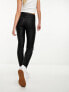 Pieces coated skinny jeans in black