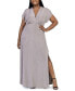 Фото #1 товара Plus Size Front Slit Empire Waist Maxi Dress