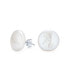 ფოტო #1 პროდუქტის Baroque Irregular Round Coin Shaped Bridal White Biwa Coin Freshwater Cultured Pearl Stud Earrings For Women.925 Sterling Silver
