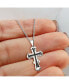 Polished Black IP-plated Cross Pendant on a Curb Chain Necklace