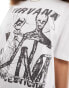 Фото #4 товара ASOS DESIGN unisex oversized license band t-shirt with Nirvana prints in white