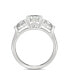 Фото #4 товара Moissanite Three Stone Engagement Ring 3 ct. t.w. Diamond Equivalent in 14k White Gold