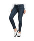 Фото #3 товара Women's Curvy Fit Stretch Denim Diamond Embossed Mid-Rise Skinny Jeans
