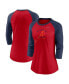 Фото #1 товара Women's Red, Navy Atlanta Braves Next Up Tri-Blend Raglan 3/4-Sleeve T-shirt