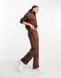 Фото #8 товара Threadbare Petite Maddy panelled joggers with poppers co-ord in chocolate brown