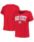 ფოტო #1 პროდუქტის Women's Scarlet Ohio State Buckeyes Plus Size Arch Over Logo Scoop Neck T-shirt