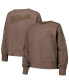 ფოტო #1 პროდუქტის Women's Brown Baltimore Orioles Neutral Oversized Boxy Cropped Pullover Sweatshirt