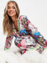 New Girl Order Anime printed revere and trouser pyjama set with ruffle trim