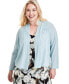 Фото #1 товара Plus Size Collarless Open-Front Jacket