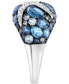 ფოტო #3 პროდუქტის EFFY® Blue Topaz (6-1/5 ct. t.w.) & White Sapphire (3/8 ct. t.w.) Starfish Cluster Ring in Sterling Silver