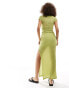 Vero Moda textured jersey maxi skirt co-ord in light green ERBSENGRÜN, L - EU 40 - фото #2