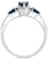 ფოტო #6 პროდუქტის Sapphire (7/8 ct. t.w..) & Diamond (1/10 ct. t.w.) Ring in 10k White Gold (Also in Emerald & Ruby)