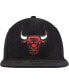 Mitchell Ness Men's Black Chicago Bulls Sweet Suede Snapback Hat