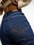 Фото #5 товара Weekday Rowe extra high waist regular fit straight leg jeans in nobel blue
