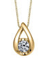 Diamond (1/10 ct. t.w.) Teardrop Pendant in 14k White, Yellow or Rose Gold