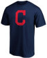 Фото #4 товара Men's Navy Cleveland Indians Official Logo T-shirt