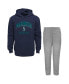 Фото #1 товара Baby Boys and Girls Navy, Heather Gray Seattle Mariners Play by Play Pullover Hoodie and Pants Set