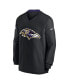 Фото #2 товара Men's Black Baltimore Ravens Sideline V-Neck Pullover Windbreaker