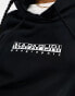 Фото #4 товара Napapijri Box logo oversized fleece hoodie in black