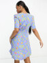 Фото #2 товара Nobody's Child Alexa shirred mini dress in blue fruit print