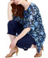 Фото #3 товара Women's 3/4 Sleeve Printed Poncho Top, Created for Macy's