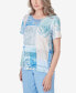 ფოტო #2 პროდუქტის Women's Hyannisport Patchwork Leaf Lace Detail Short Sleeve T-shirt