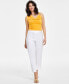 ფოტო #1 პროდუქტის Petite Linen-Blend High-Rise Wide-Leg Pants, Created for Macy's