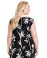 ფოტო #3 პროდუქტის Plus Size Printed Cowl-Neck Shell Top