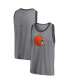 Фото #1 товара Men's Heathered Gray and Heathered Charcoal Cleveland Browns Famous Tri-Blend Tank Top