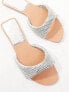 Simmi London Kenya embellished strap flat sandal in silver