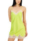 Фото #3 товара Women's Lace-Trim Stretch Satin Chemise, Created for Macy's