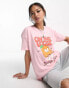 ONLY exclusive orange motif t-shirt in pale pink