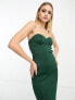 Фото #3 товара ASOS DESIGN Tall bandeau peplum hem maxi dress in dark green
