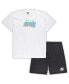 Men's White, Charcoal Miami Dolphins Big and Tall T-shirt and Shorts Set