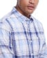 Фото #3 товара Men's Long Sleeve Cotton Woven Plaid Shirt