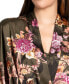 Women's Printed Satin Wrap Robe Зеленый, M/L - фото #4