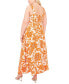 Фото #2 товара Plus Size Printed Square-Neck Maxi Dress