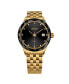 ფოტო #1 პროდუქტის Tiro Swiss Gold Plated Ladies 38mm Watch - Black Dial