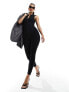 Фото #1 товара In The Style zip through sleevless unitard jumpsuit in black
