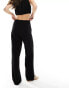 4th & Reckless tie front beach trouser co-ord in black